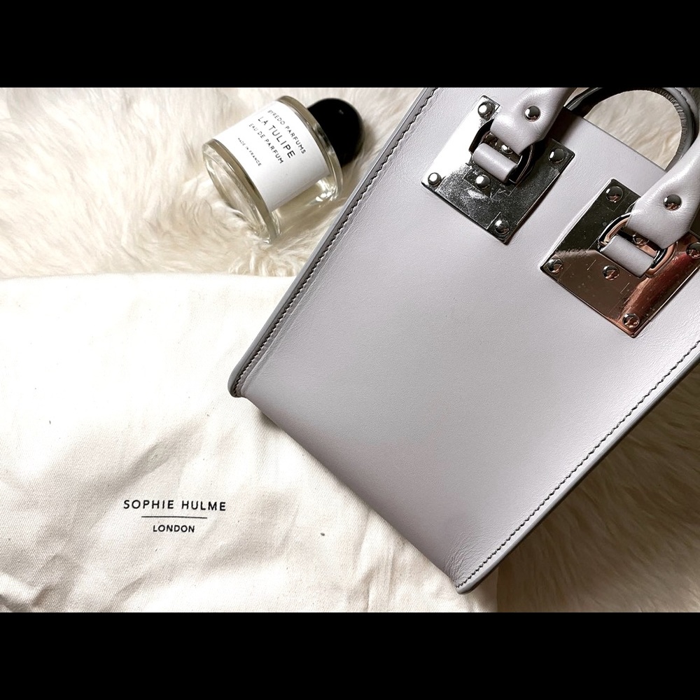 SOPHIE HULME Albion nano leather tote Bag （Gray）